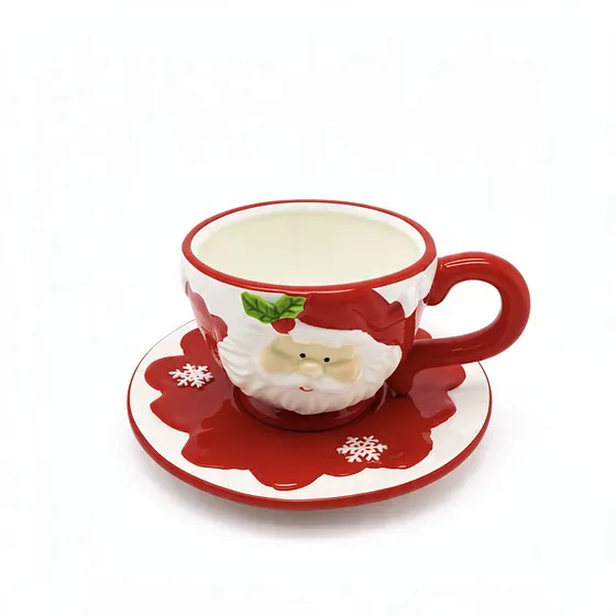 Taza de Navidad en Cerámica Santa