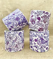MACETERO CERÁMICA FLORES MORADAS